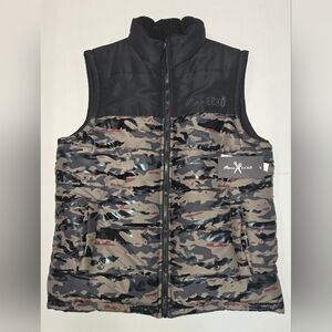 Marc Ecko Black and Gray Camo Vest